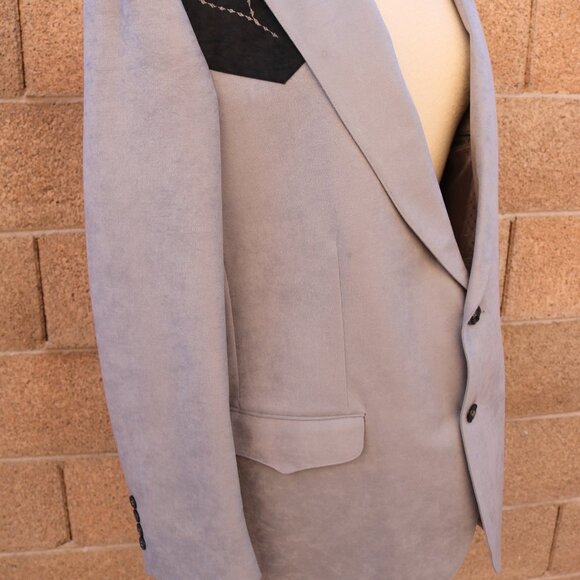 Men’s Western Suede Jacket - Vintage Rockabilly Blazer Size 46L Made In USA - Picture 10 of 16